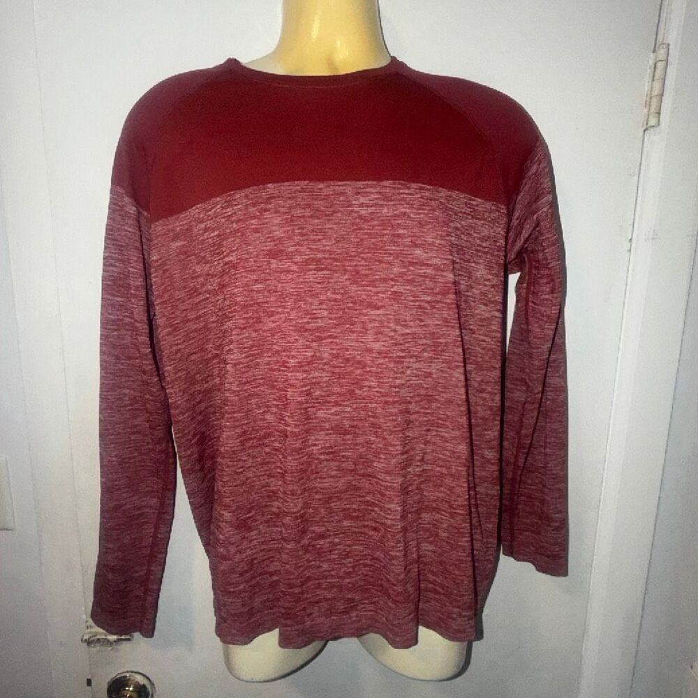 ZELLA Cranberry Red Space Dye Perform Train Long Sleeve Shirt-L